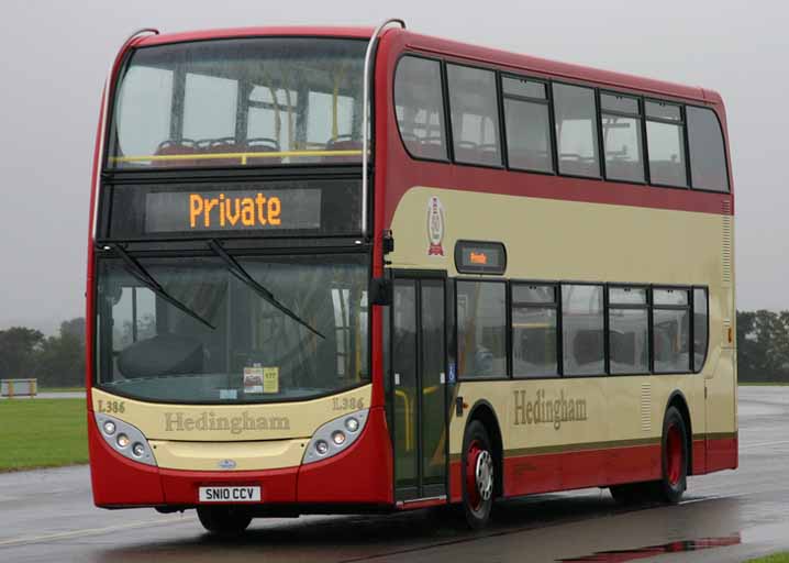 Hedingham Omnibuses Alexander Dennis Enviro400 L386 at SHOWBUS 2010
