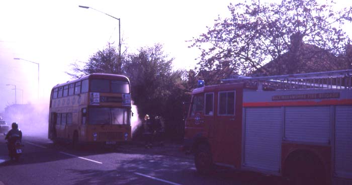 Beeline Bristol VRTSL3 ECW 948 on fire