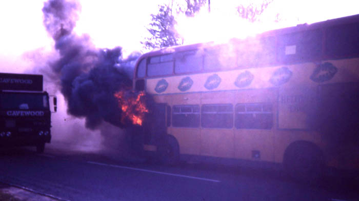 Beeline Bristol VRTSL3 ECW 948 on fire