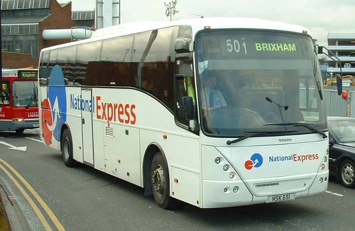 Trathens Volvo B12B Jonckheere Modulo National Express HSK651