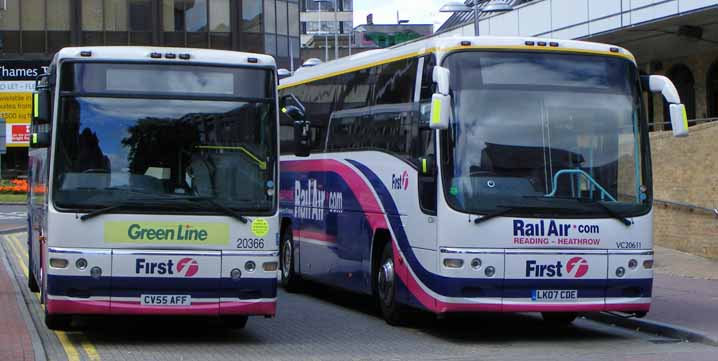First Beeline Volvo B12B Plaxton Profile 20366 & Volvo B7R Plaxton Panther Rail Air VC20611