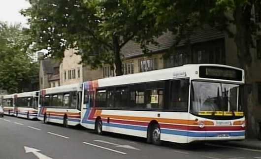 Front view of 4 Stagecoach Oxford Darts/B6LEs
