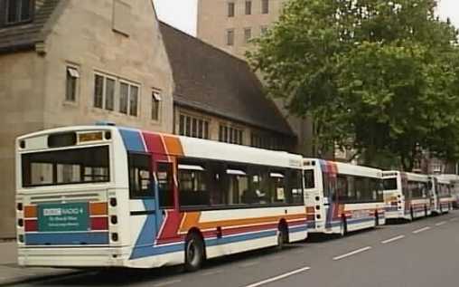 Rear view of 4 Stagecoach Oxford Darts/B6LEs