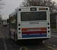 Rear view of white Stagecoach Oxford MAN 18.220 Alexander ALX300 916