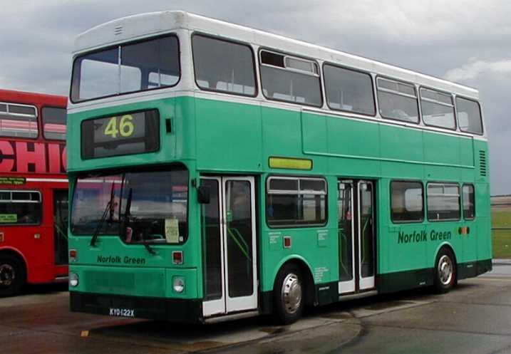 Norfolk Green MCW Metrobus KYO622X